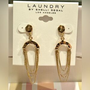 Stunning Gold Post Drop Dangle Earrings by Shelli Segal